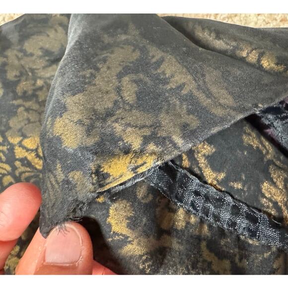 VINTAGE Gold & Black Brocade CLARALURA CALIFORNIA, FUR TRIMMED jacket - Picture 9 of 16